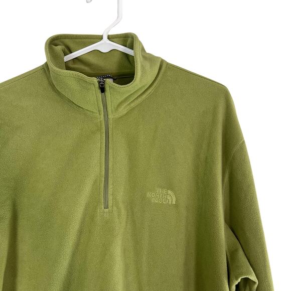 The North Face TKA 100 Fleece Quarter Zip Pullover Green Men’s XL Warm Outdoor - Picture 3 of 7